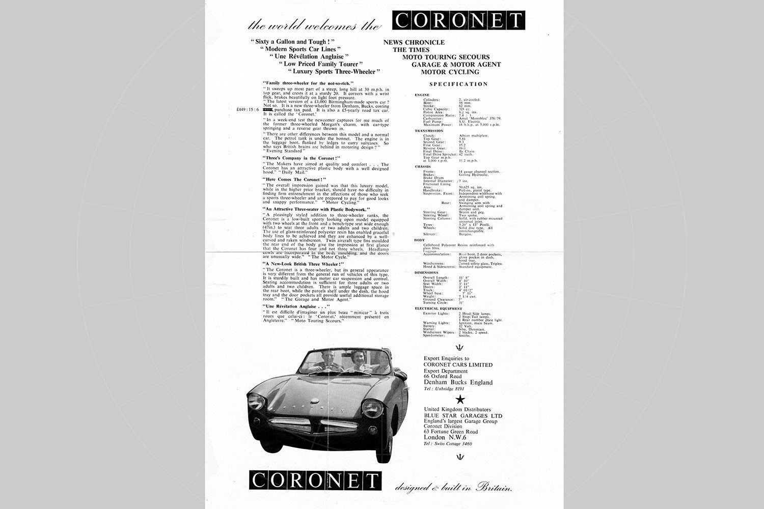 The Coronet sales brochure Pic: magiccarpics.co.uk | The Coronet sales brochure