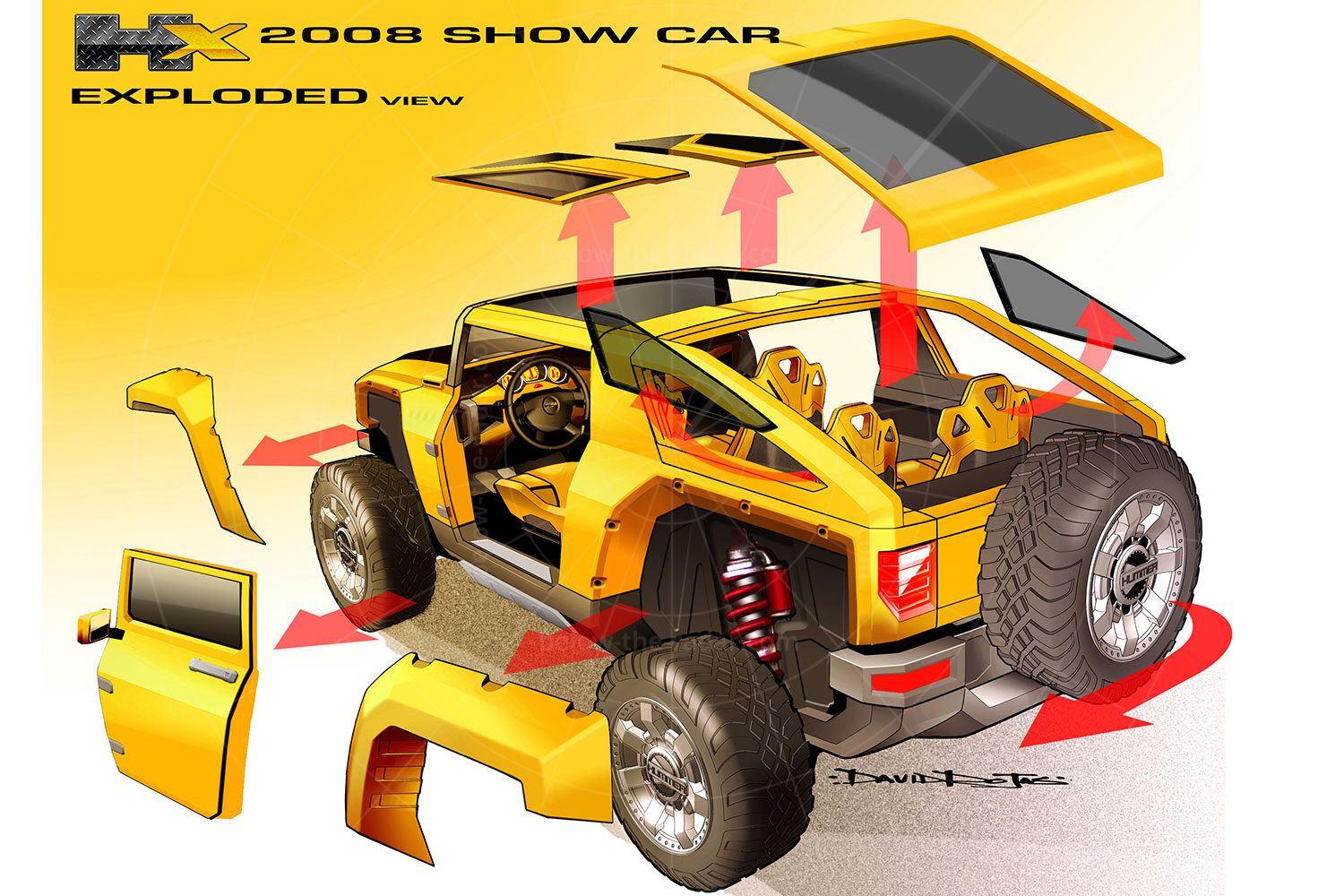 Hummer HX design sketch Pic: General Motors | Hummer HX design sketch