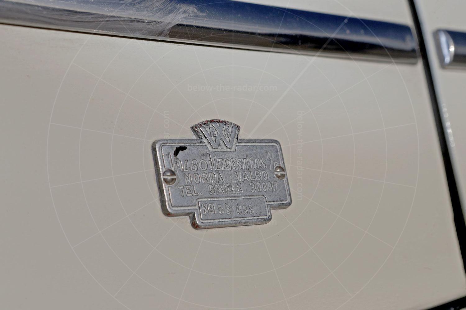 PV445 Valbo drophead coupé coachbuilder's plate Pic: magiccarpics.co.uk | PV445 Valbo drophead coupé coachbuilder's plate