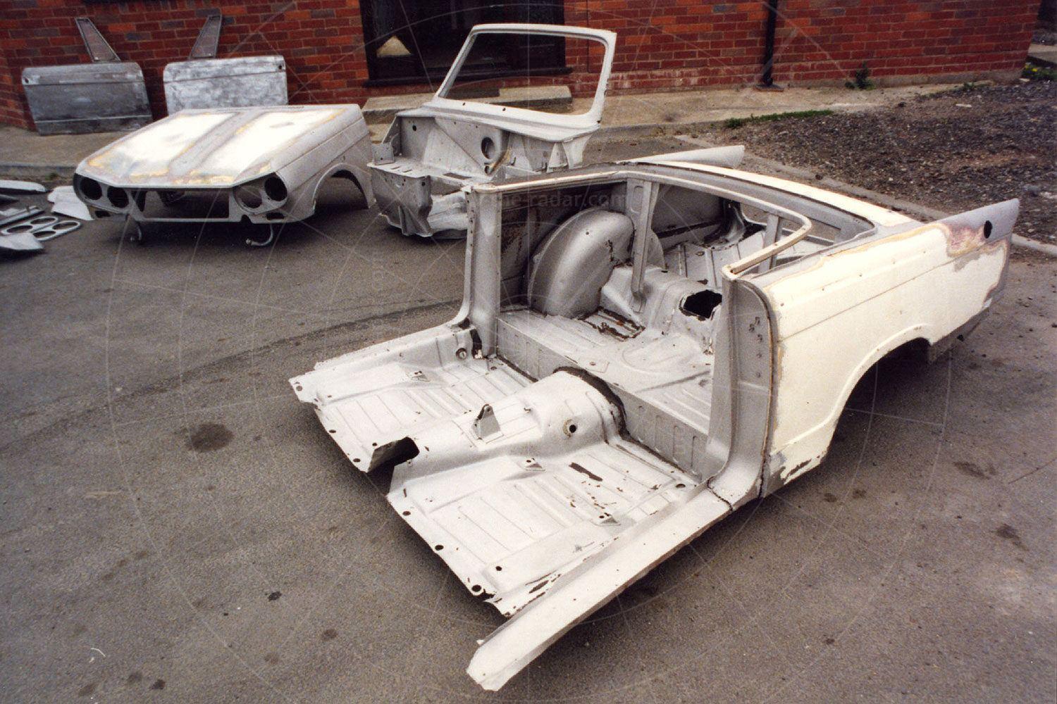 The major sections of the car were shotblasted ready for painting Pic: magiccarpics.co.uk | The major sections of the car were shotblasted ready for painting