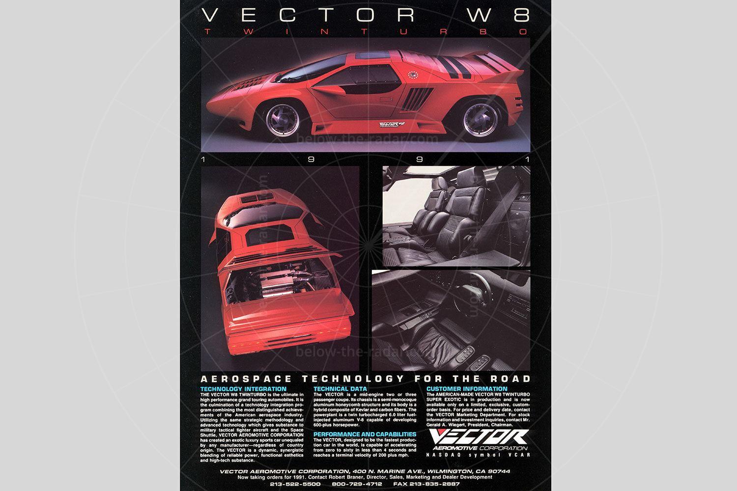 Vector W8 sales brochure Pic: magiccarpics.co.uk | Vector W8 sales brochure