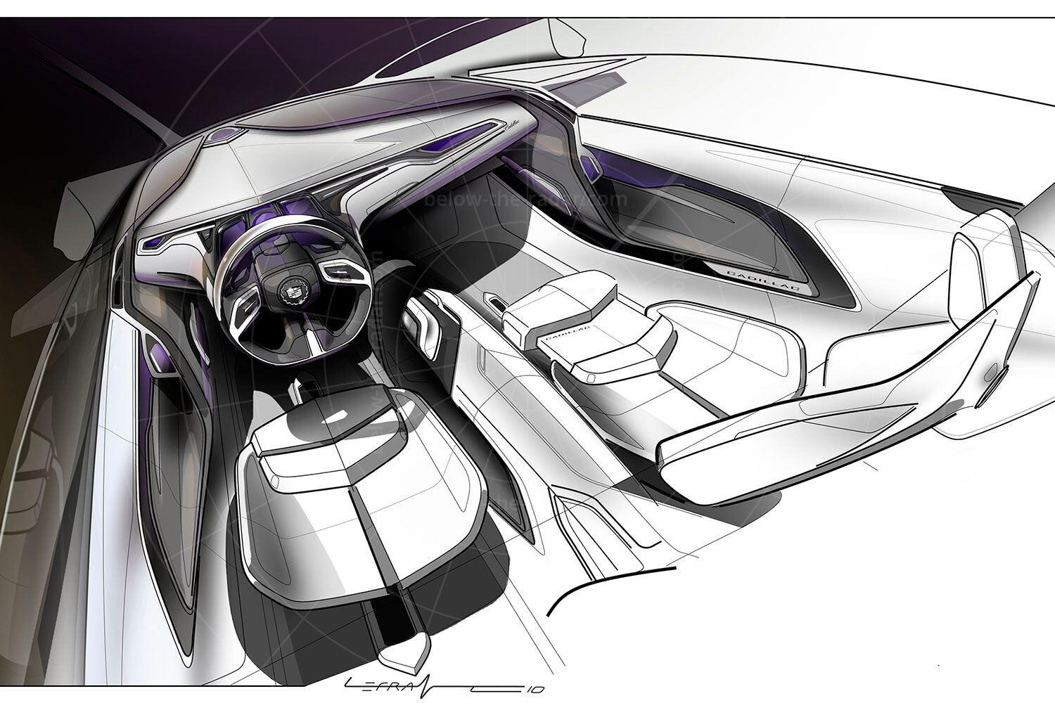 Cadillac Urban Luxury Concept interior sketch Pic: GM | Cadillac Urban Luxury Concept interior sketch