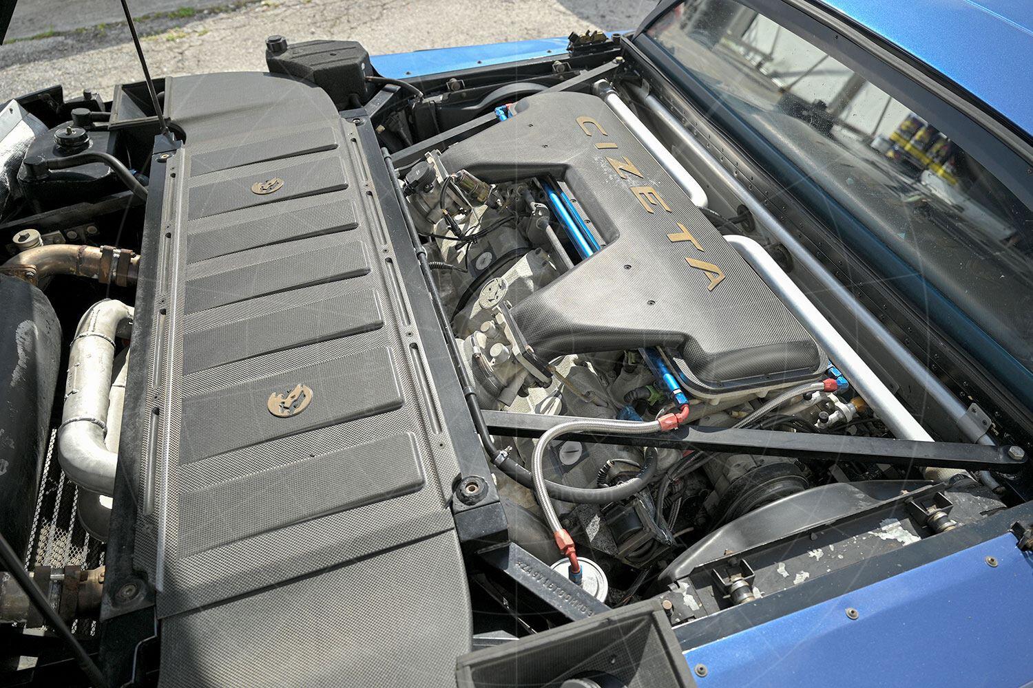 The Cizeta V16T's engine bay Pic: RM Sotheby's | The Cizeta V16T's engine bay