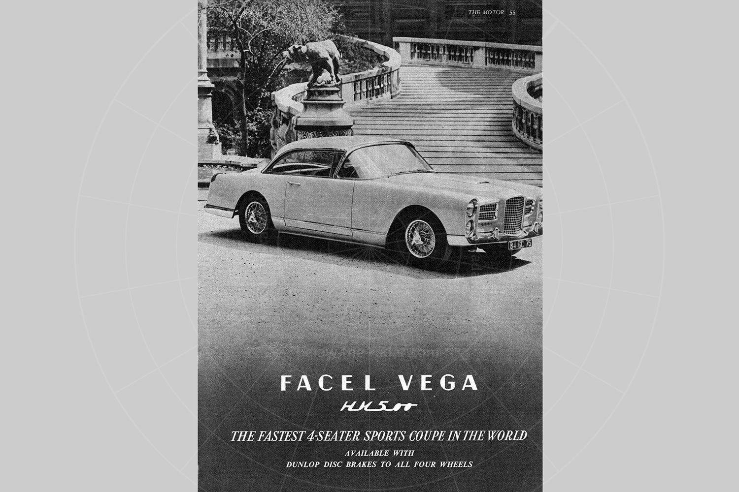 Facel Vega HK500 advert Pic: magiccarpics.co.uk | Facel Vega HK500 advert