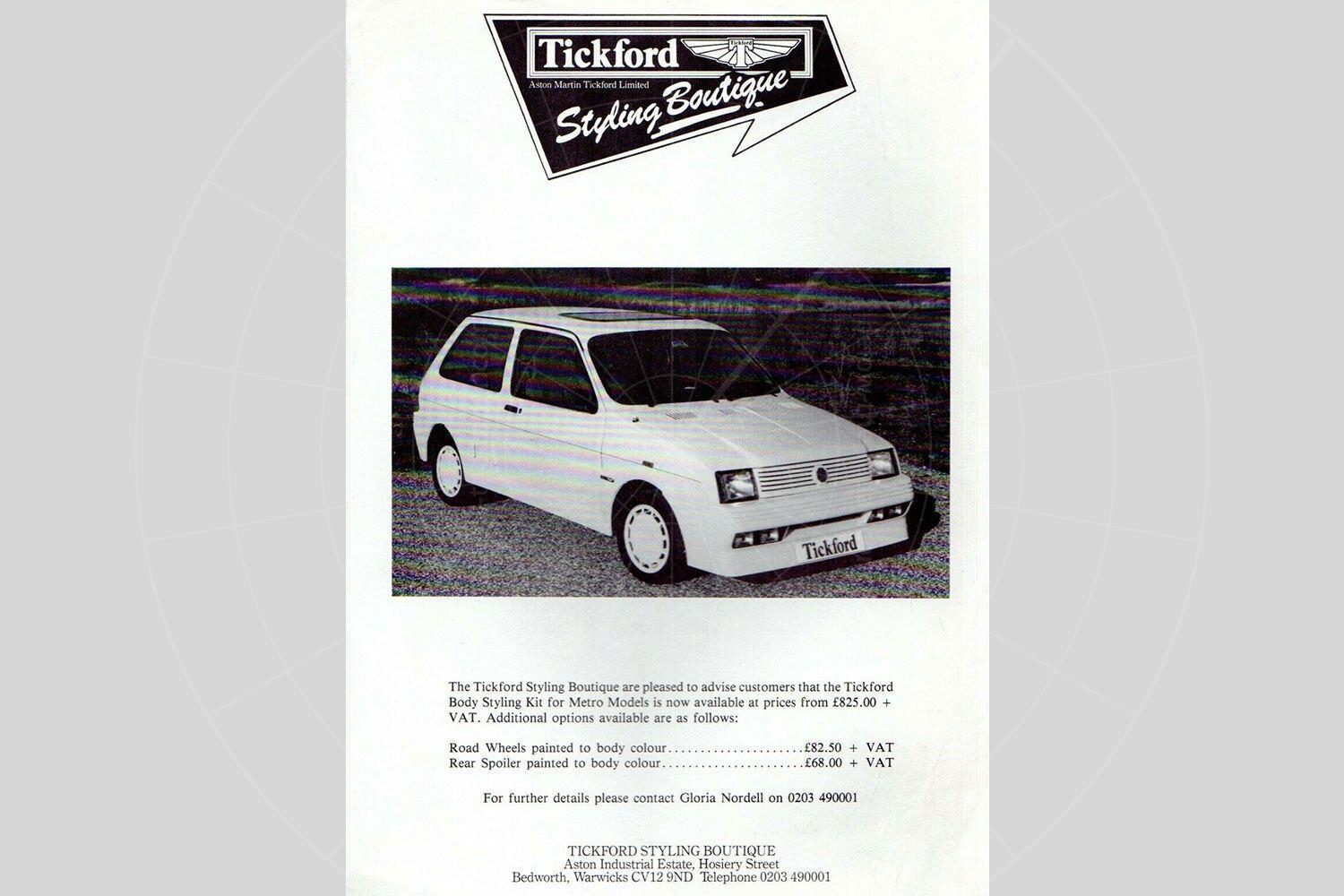 Tickford Metro Styling Boutique brochure Pic: magiccarpics.co.uk | Tickford Metro Styling Boutique brochure