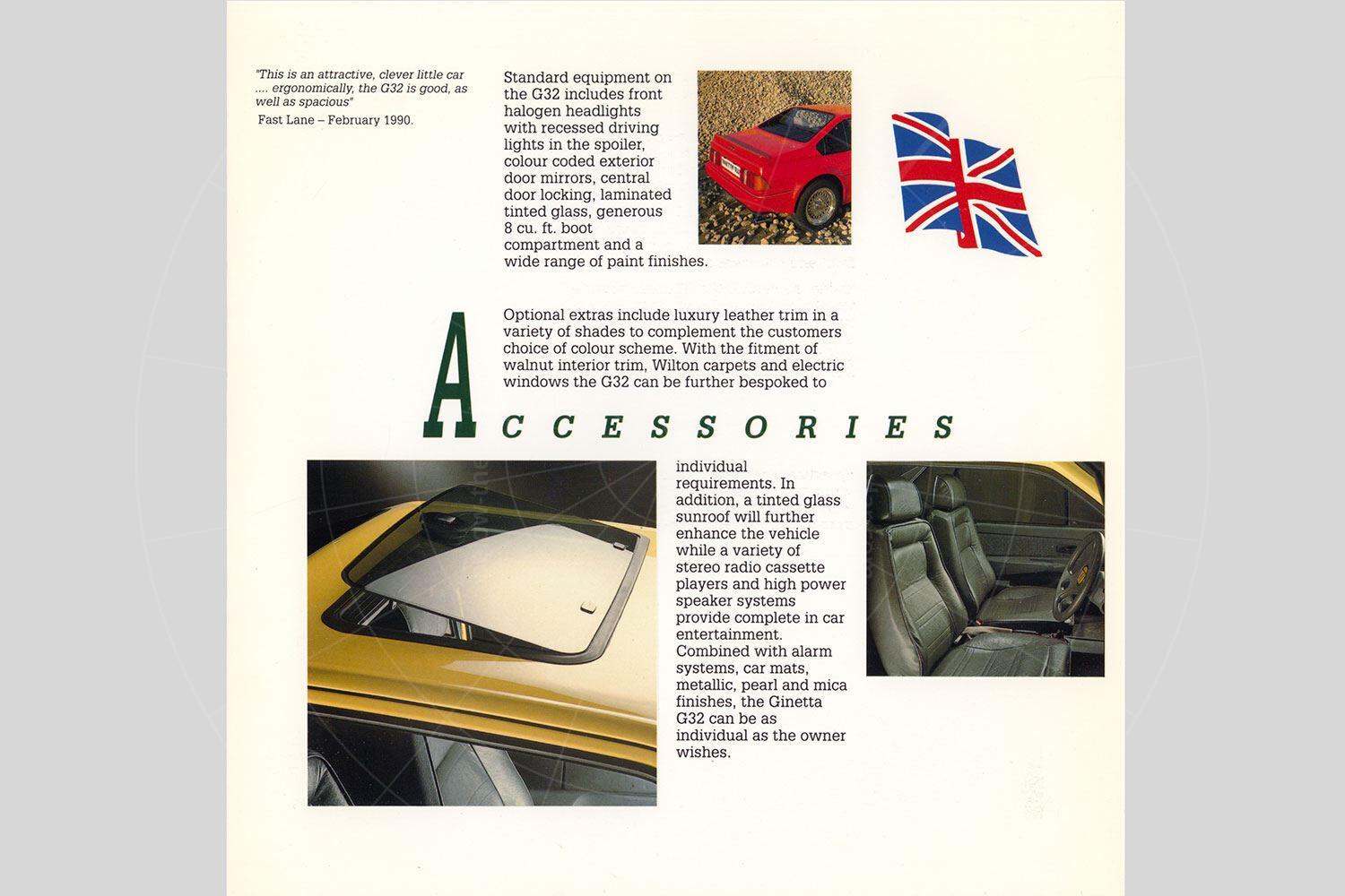 The Ginetta G32 brochure Pic: magiccarpics.co.uk | The Ginetta G32 brochure