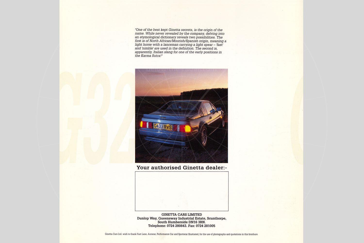 The Ginetta G32 brochure Pic: magiccarpics.co.uk | The Ginetta G32 brochure