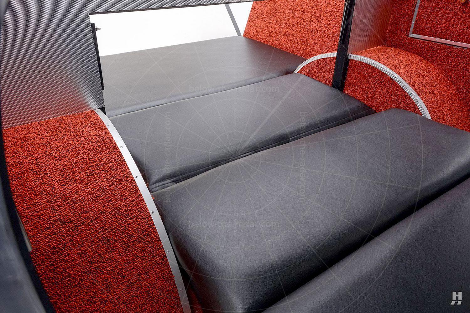 Mohs Safarikar rear seat folded into a bed Pic: Hyman Ltd | Mohs Safarikar rear seat folded into a bed