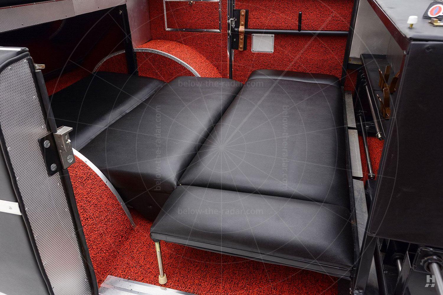 Mohs Safarikar rear seat folded into a bed Pic: Hyman Ltd | Mohs Safarikar rear seat folded into a bed