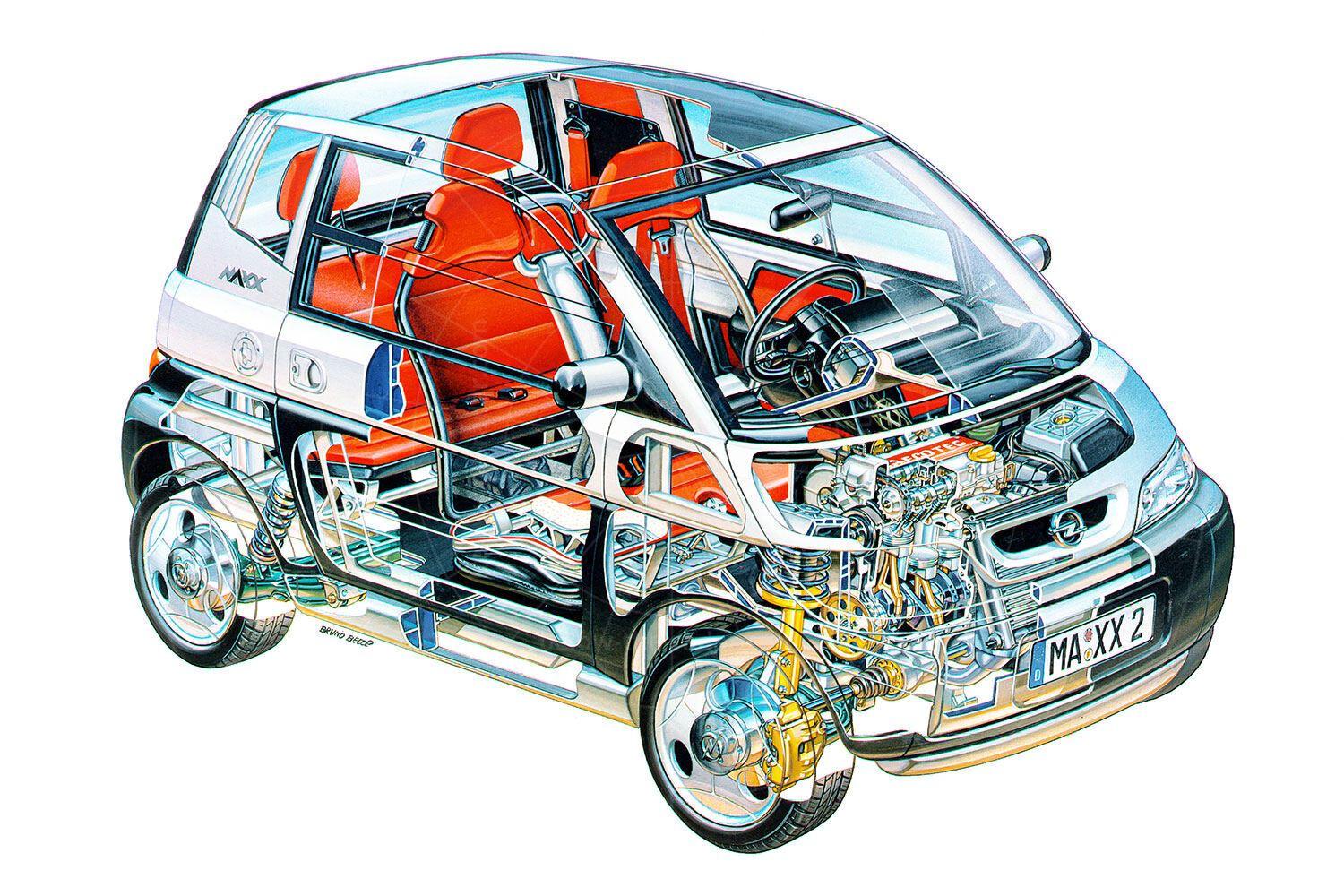 Opel Maxx two-door cutaway Pic: GM | Opel Maxx two-door cutaway