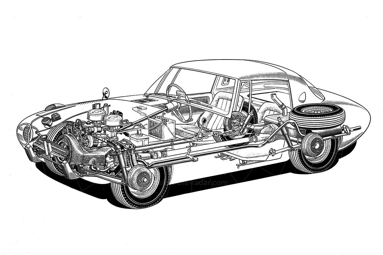 Toyota Sports 800 cutaway Pic: Toyota | Toyota Sports 800 cutaway