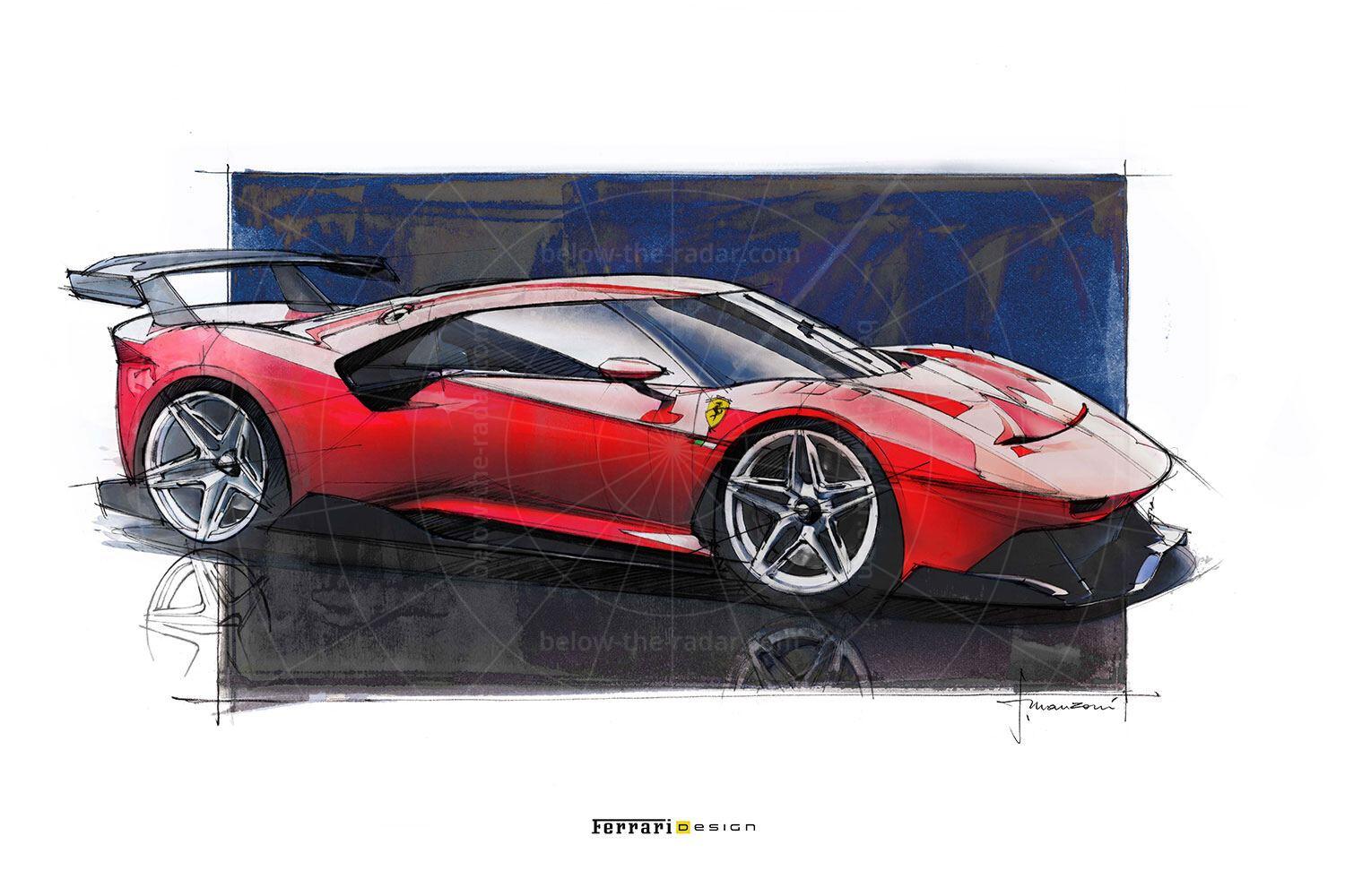 Ferrari P80/C design sketch Pic: Ferrari | Ferrari P80/C design sketch