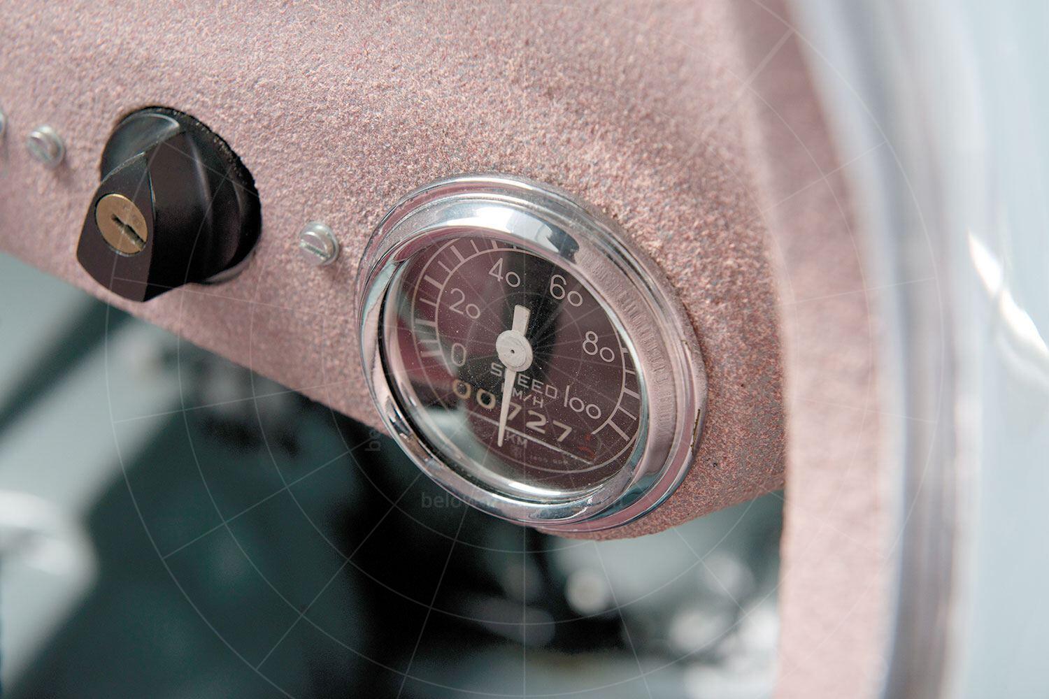 The Fuji Cabin's very optimistic 100kmh speedometer Pic: RM Sotheby's | The Fuji Cabin's very optimistic 100kmh speedometer