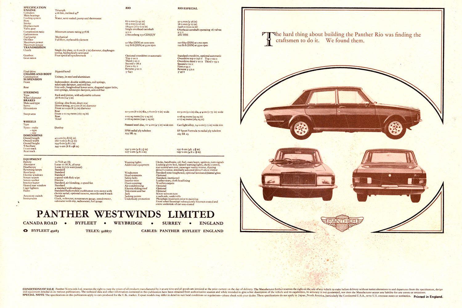 Panther Rio brochure Pic: magiccarpics.co.uk | Panther Rio brochure