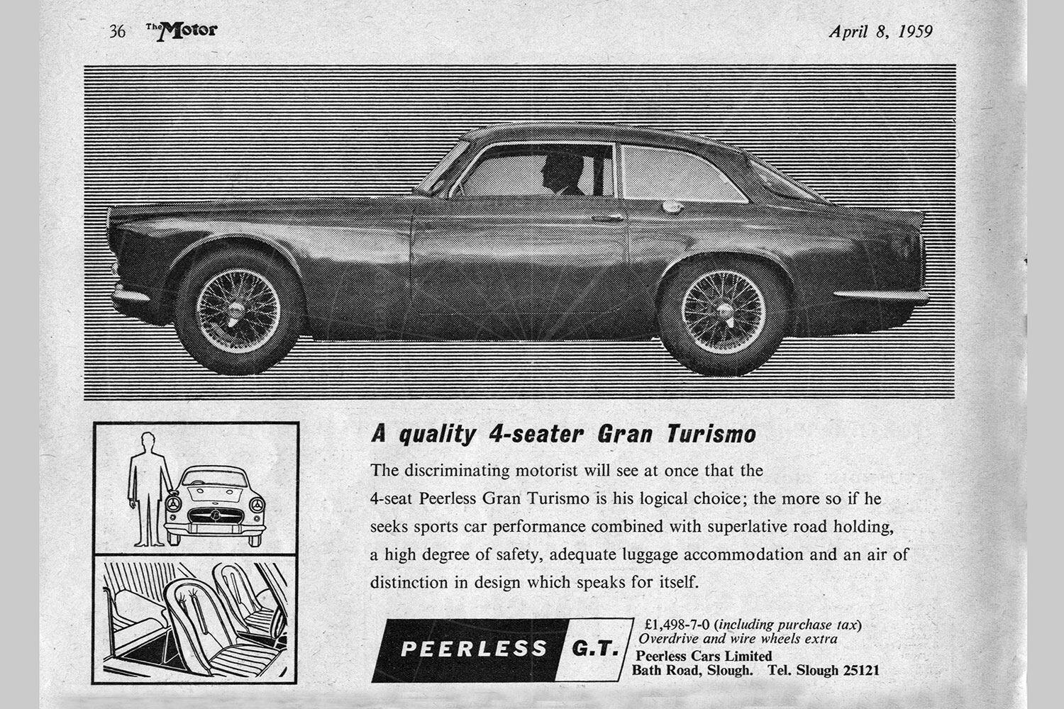 Peerless GT advert Pic: magiccarpics.co.uk | Peerless GT advert