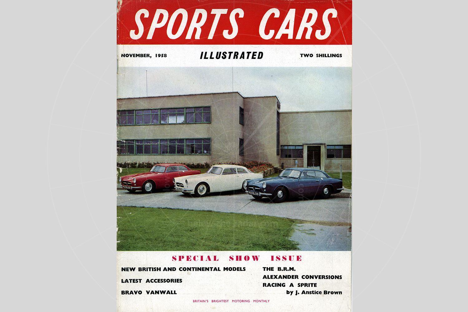 The Peerless factory on the front cover of Sports Car Illustrated in 1958 Pic: magiccarpics.co.uk | The Peerless factory on the front cover of Sports Car Illustrated in 1958