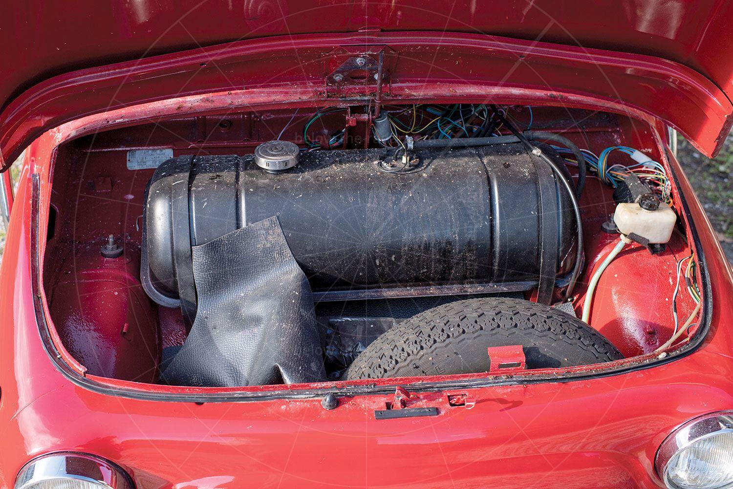 Fiat 500 Jolly fuel tank in the nose Pic: RM Sotheby's | Fiat 500 Jolly fuel tank in the nose