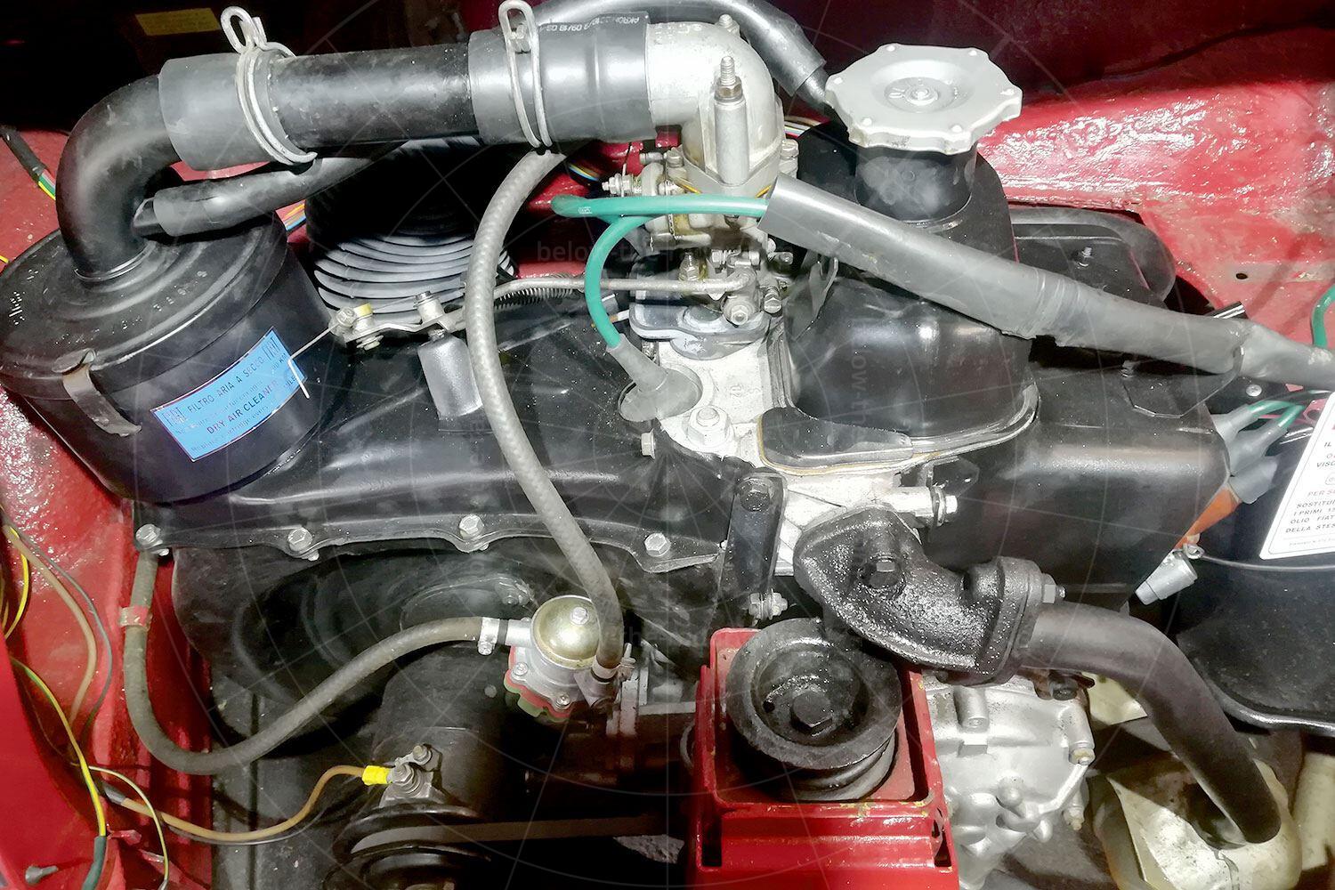 Fiat 500 Jolly engine bay Pic: RM Sotheby's | Fiat 500 Jolly engine bay