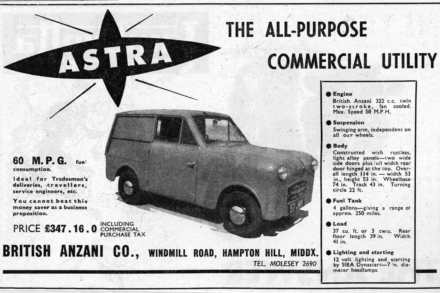 Astra Utility advert Pic: magiccarpics.co.uk | Astra Utility advert