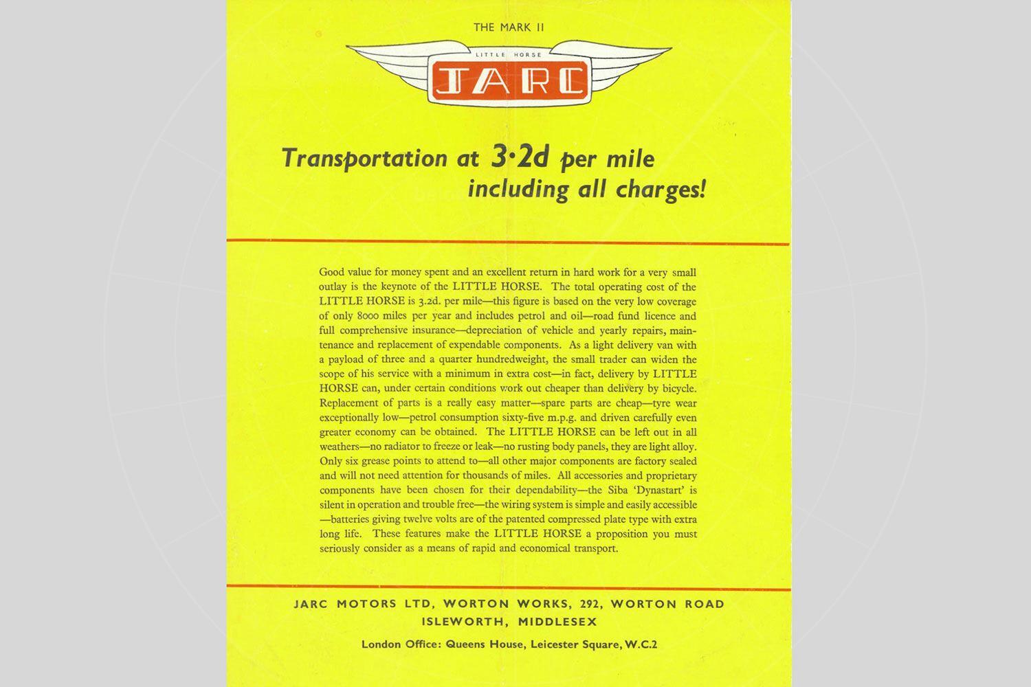 JARC Little Horse brochure Pic: magiccarpics.co.uk | JARC Little Horse brochure