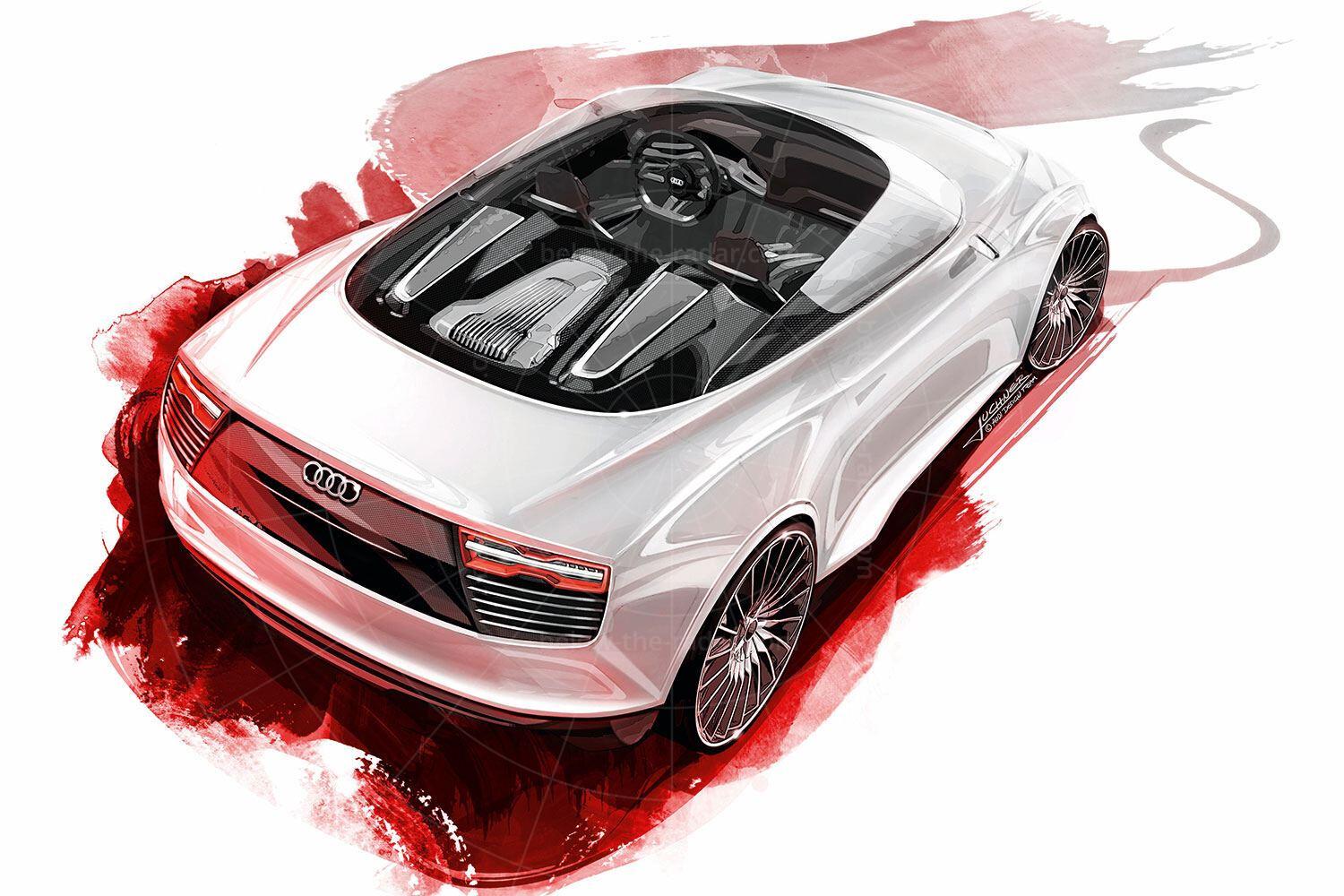 Audi e-tron Spyder design sketch Pic: Audi | Audi e-tron Spyder design sketch