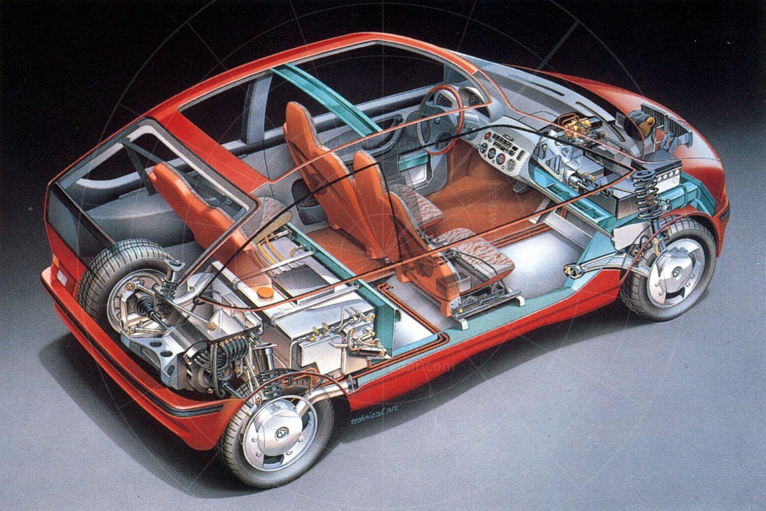 BMW E1 Mk1 cutaway Pic: BMW | BMW E1 Mk1 cutaway