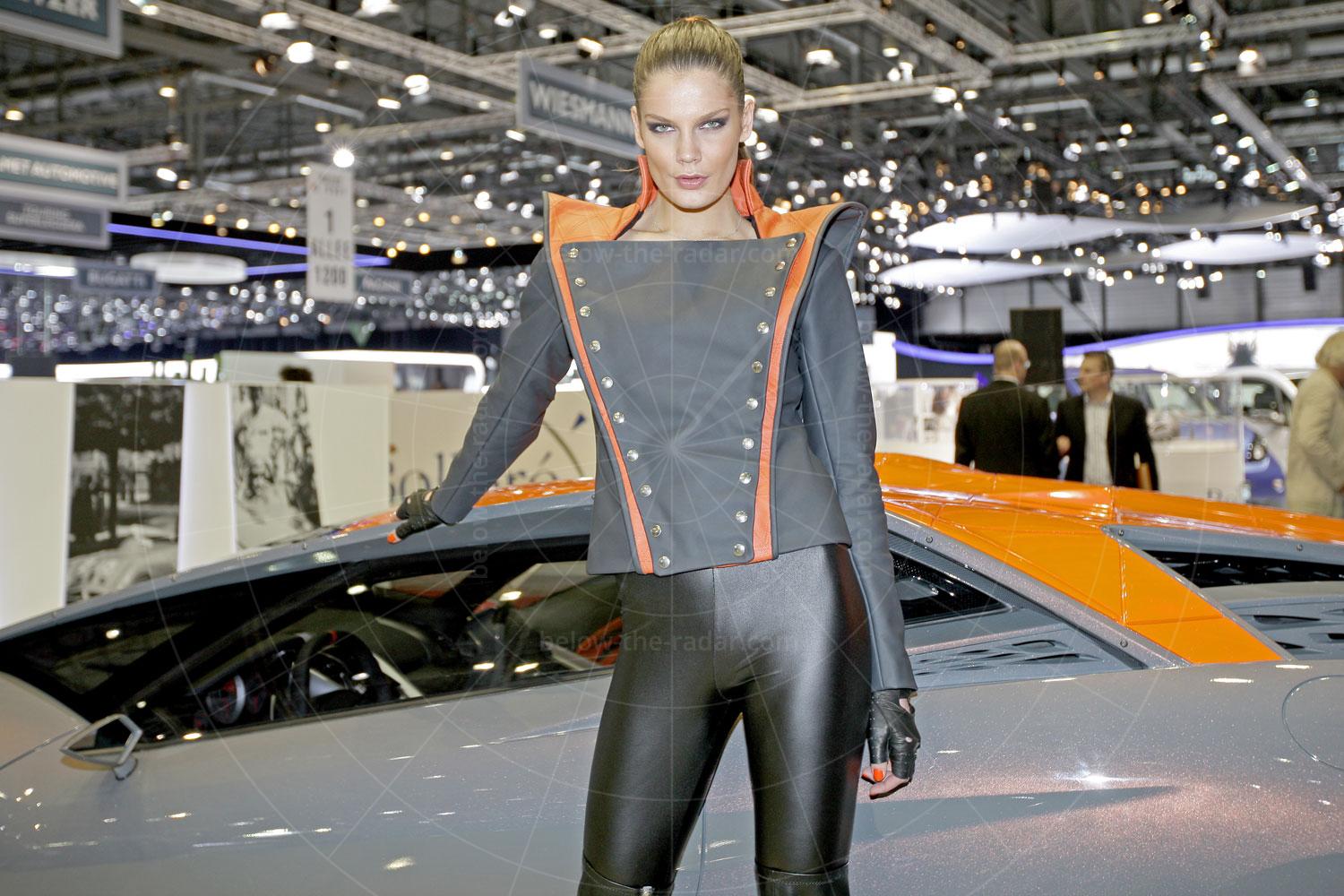 The model on the Bertone stand at the 2012 Geneva motor show Pic: Richard Dredge |
