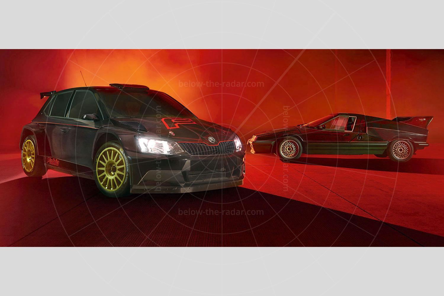 Skoda 110 Super Sport ‘Ferat’ and the Fabia R5 that it inspired Pic: Skoda |