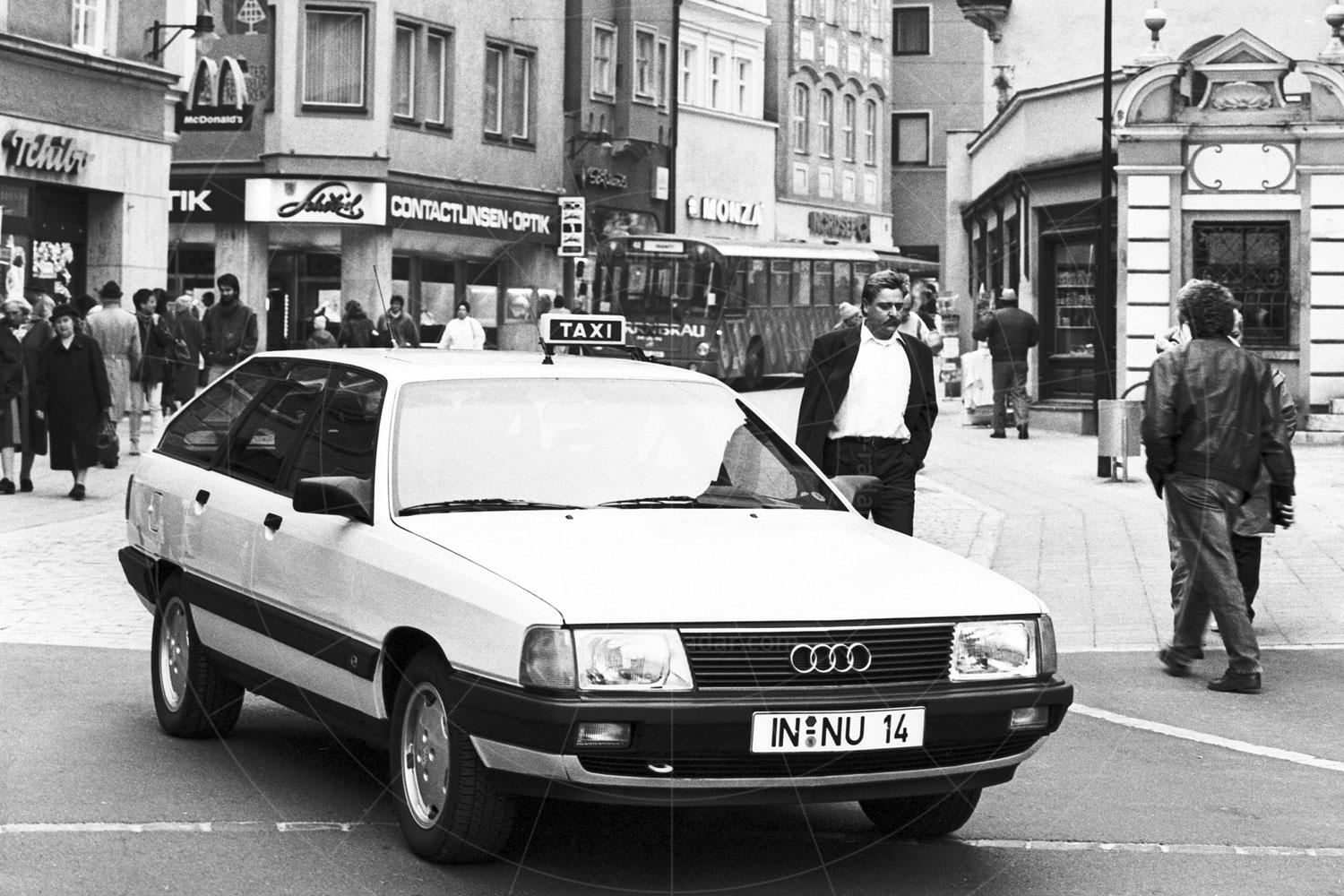 The original Audi 100 Duo earning its keep as a taxi in Ingolstadt Pic: Audi | The original Audi 100 Duo earning its keep as a taxi in Ingolstadt