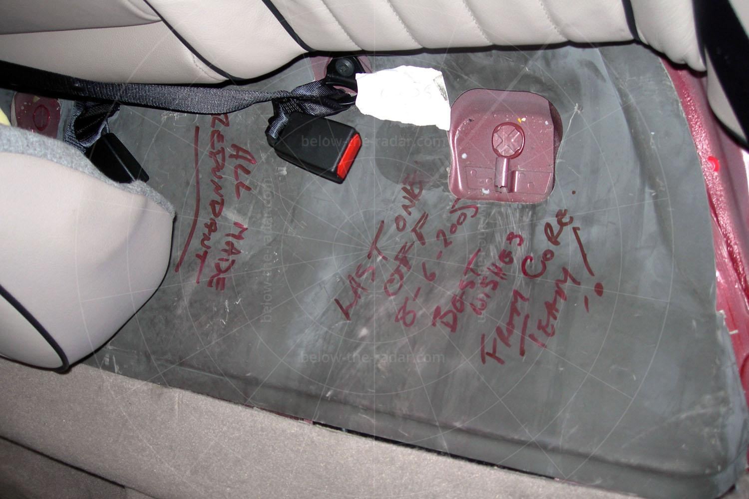 Messages also appear under the back seat. They read ‘LAST ONE OFF,  BEST WISHES FROM CORE TEAM! ALL MADE REDUNDANT’ Pic: Gillian Bardsley | Messages also appear under the back seat. They read ‘LAST ONE OFF, BEST WISHES FROM CORE TEAM! ALL MADE REDUNDANT’