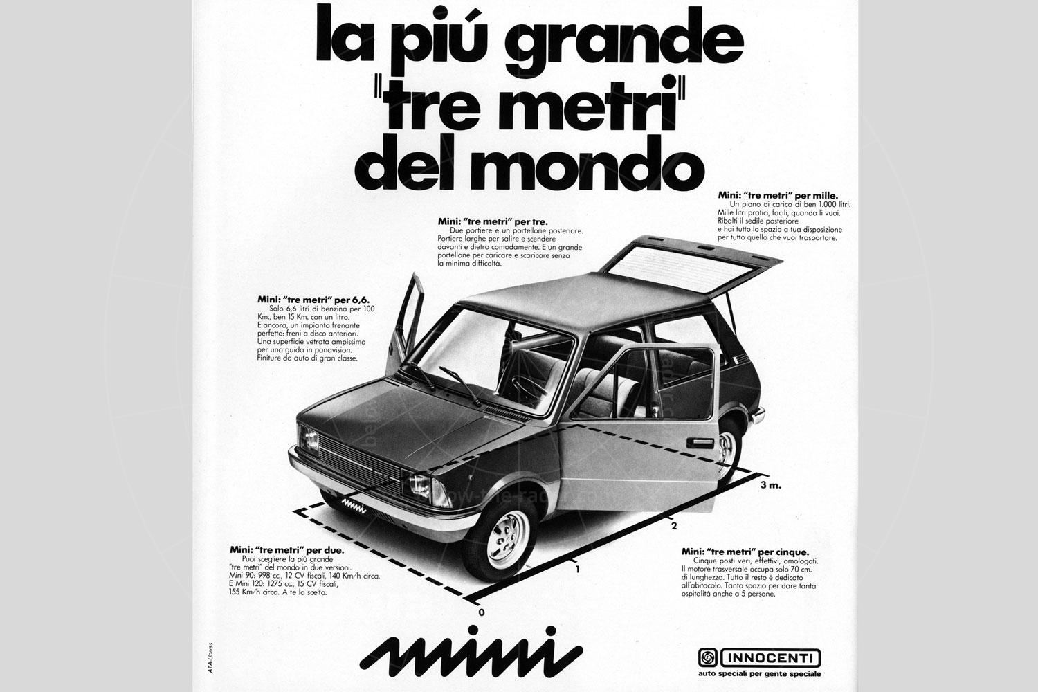 Advert for the Innocenti Mini Pic: Magic Car Pics | Advert for the Innocenti Mini