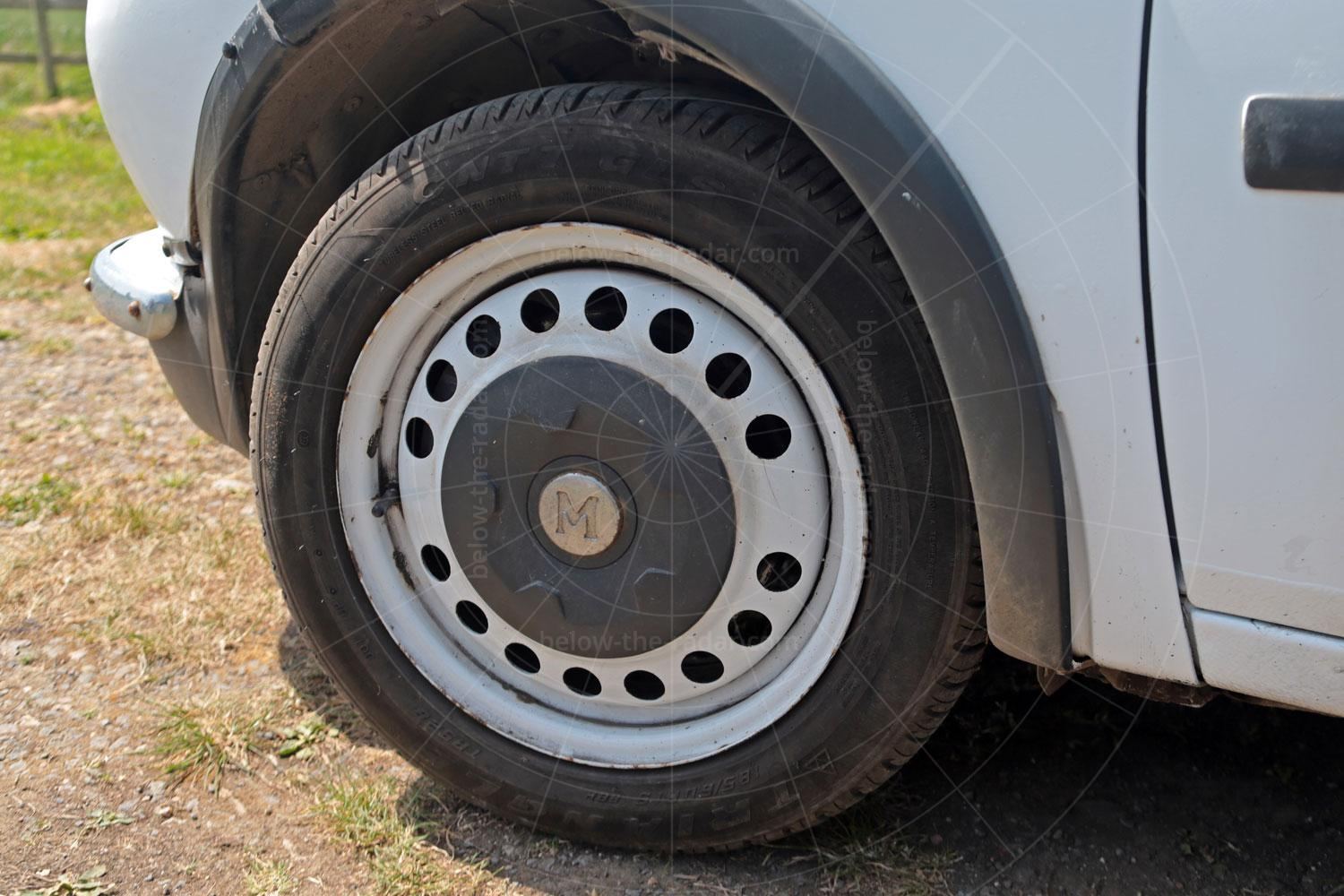 Vauxhall wheels on the Vauxhall-based Morris Minor van Pic: Magic Car Pics | Vauxhall wheels on the Vauxhall-based Morris Minor van