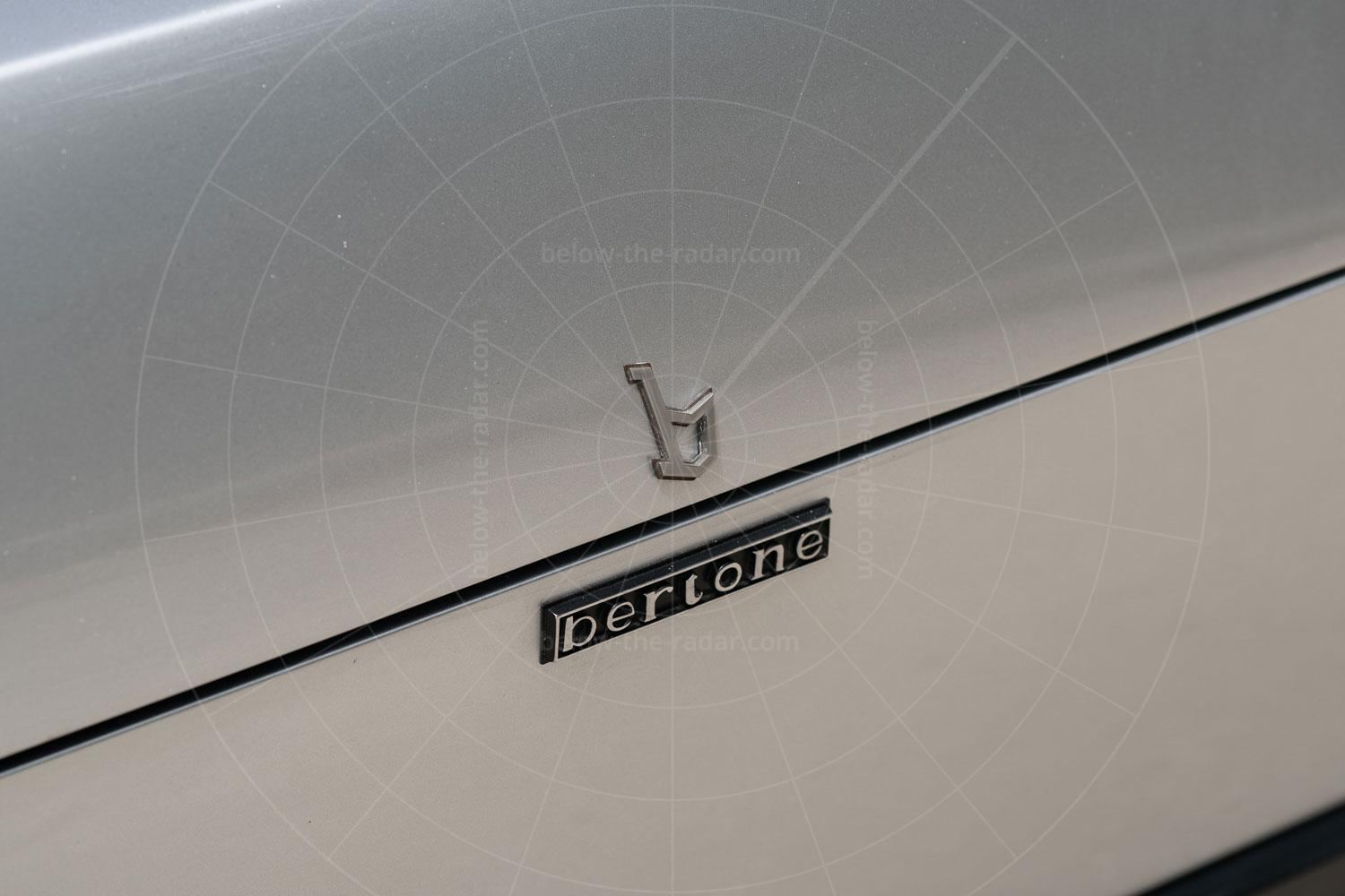 The Bertone badge on the Bertone Pirana Pic: Karissa Hosek for RM Sotheby's | The Bertone badge on the Bertone Pirana