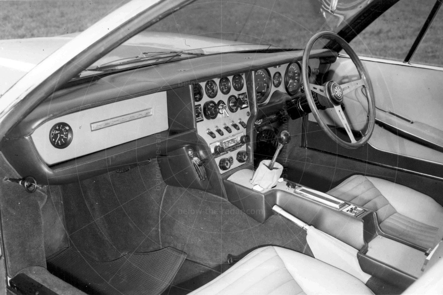 Period publicity shot of the Bertone Pirana Pic: Magic Car Pics | Period publicity shot of the Bertone Pirana